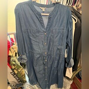 Blue Denim Button-Up Dress